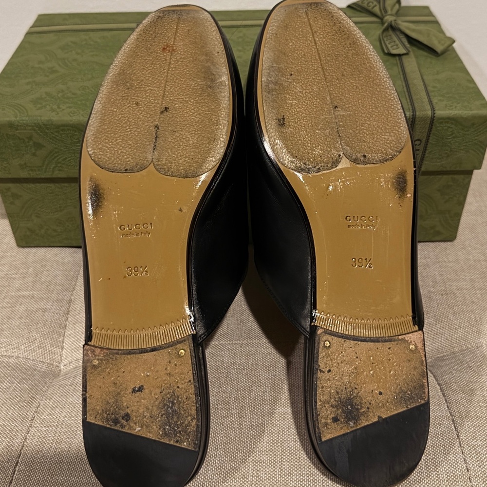 Authentic Gucci Princetown Loafer Mule Slipper Black Leather W EU39.5/US8-8.5 - Picture 6 of 9